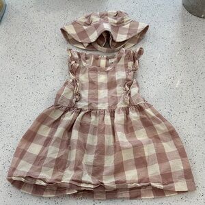 Kids Plaid Matching Set - Pink and White